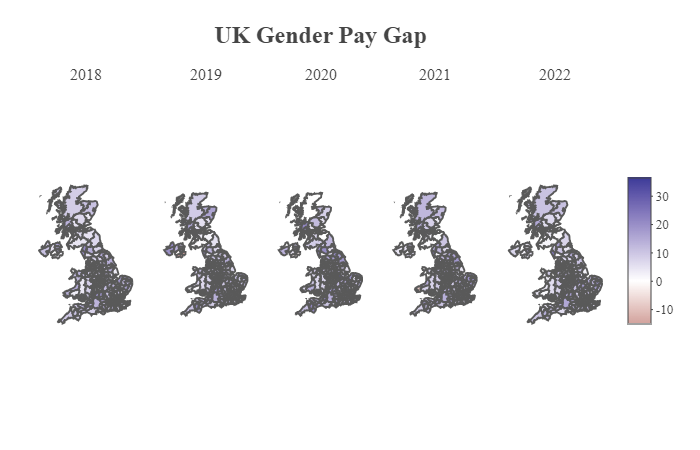 UK Gender Pay Gap, maps